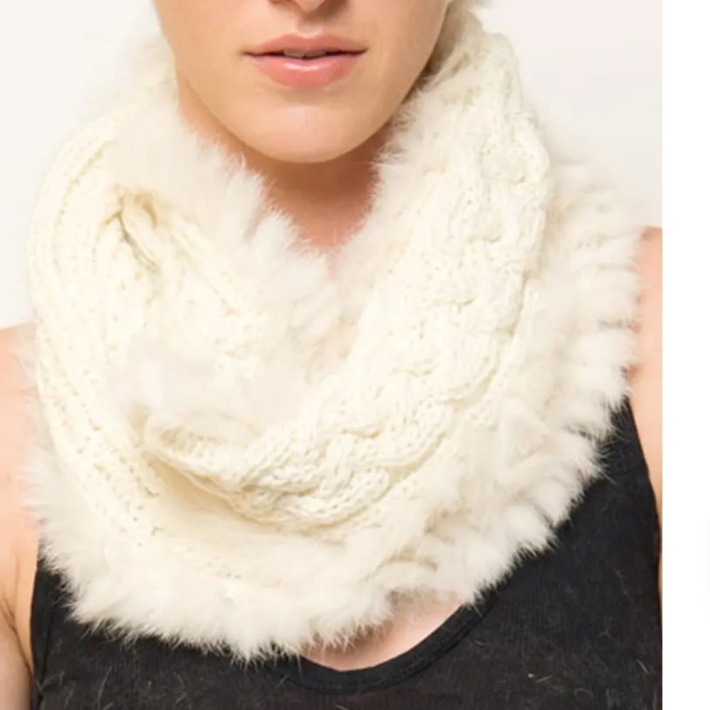 Love Token Genuine Rabbit fur snood infinity scarf